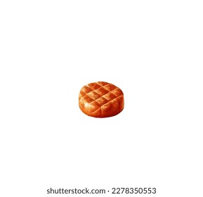 Cartoon pie isolated on white background. Vector illustration	