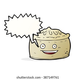 Cartoon-Kuchen mit Sprachblase