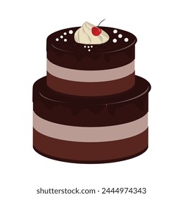 Cartoon piece of cake. Various colorful cake slices, cage and restaurant sweet dessert with cream glaze fruits and biscuits. Vector pastry pieces set