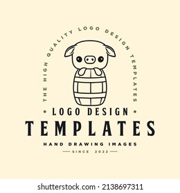 Cartoon pig character illustration Template Design Vector Concept. Suitable for Creative Industries, Multimedia, Entertainment, Education, Shops, and other related businesses