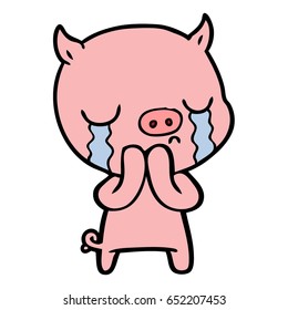 cartoon pig crying