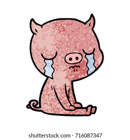 cartoon pig crying