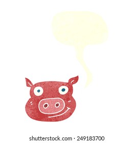 Cartoon-Schwein-Gesicht mit Sprachblase