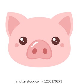 Cartoon Pig Face. Vector Illustration