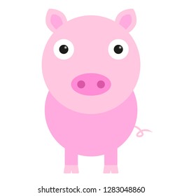 cartoon pig. Flat design