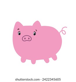 Cartoon Pig Icon Vector Illustration