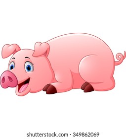 cartoon pig lay down