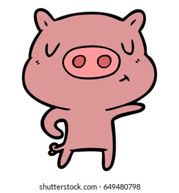 señalamiento de cerdo de dibujos animados