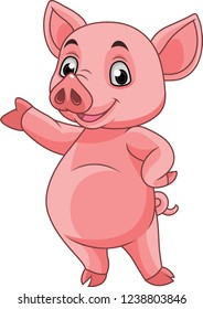 Cartoon pig posing