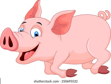 Cartoon pig running