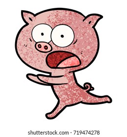 cartoon pig running
