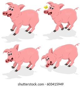 Cartoon pig set