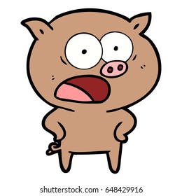 grito de cerdo de dibujos animados