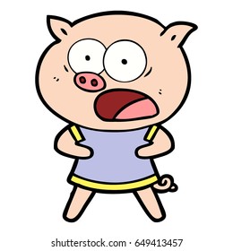 cartoon pig shouting