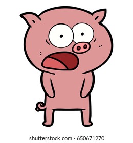 grito de cerdo de dibujos animados