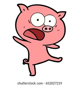 Cartoon Pig Shouting Stock Vector (Royalty Free) 652027219 | Shutterstock