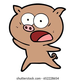 cartoon pig shouting