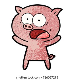cartoon pig shouting