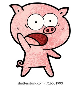 grito de cerdo de dibujos animados