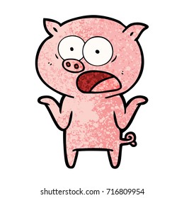 grito de cerdo de dibujos animados