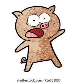 cartoon pig shouting