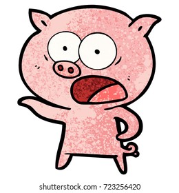 cartoon pig shouting