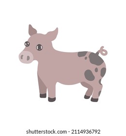 El cerdo caricaturista está de pie. ilustración vectorial
