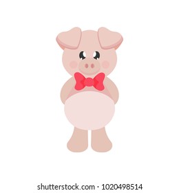 cartoon pig with tie