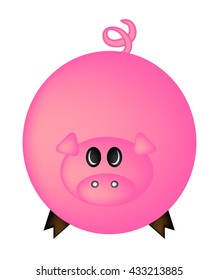 Cartoon pig vector symbol icon design. Cute animal illustration isolated on white background