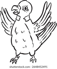 Ilustração do vetor do pombo-pombo que está tentando falar
