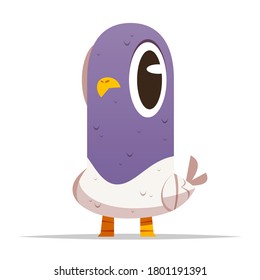 Cartoon pigeon bird vector isolated illustration
