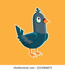 cartoon pigeon character. Pigeon isolated vector illustration