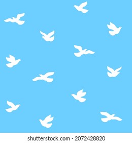 Cartoon pigeon - simple trendy pattern with bird. Contour vector illustration for prints, clothing, packaging and postcards.
