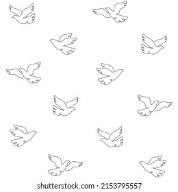 Cartoon pigeon - simple trendy pattern with bird. Contour vector illustration for prints, clothing, packaging and postcards.