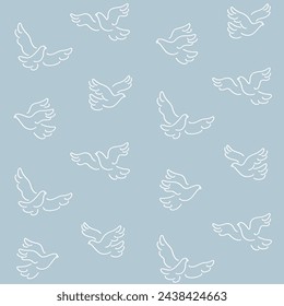 Cartoon pigeon - simple trendy pattern with bird. Contour vector illustration for prints, clothing, packaging and postcards.