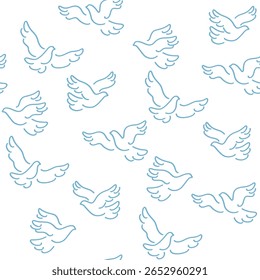 Pombo de desenhos animados - padrão moderno simples com pássaro. Ilustração vetorial de contorno para impressões, roupas, embalagens e cartões postais.