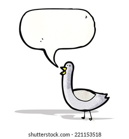 cartoon pigeon with speech bubble