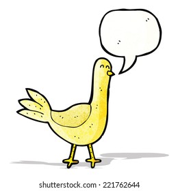 pichón de dibujos animados con burbuja de habla