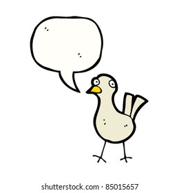 pichón de dibujos animados con burbuja de habla