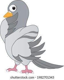 Cartoon of a pigeon thinking about something