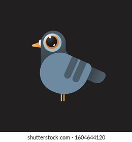 Cartoon Pigeon  Vector illustration isolated on background