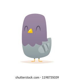 Cartoon pigeon vector isolated illustration