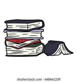 cartoon pile of books