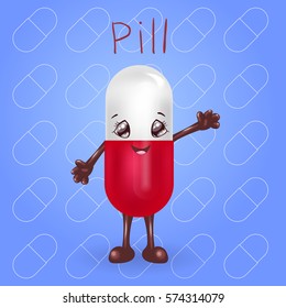 Cartoon pill