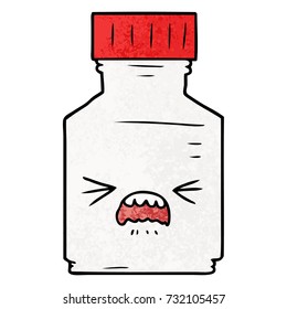 tarro de píldora de caricatura