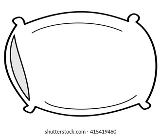 cartoon pillow isolated on white background vector illustration