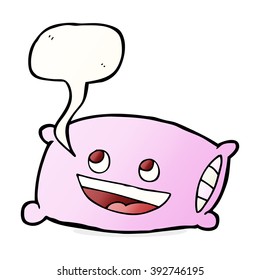 cartoon pillow with speech bubble