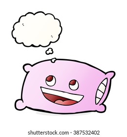 cartoon pillow with thought bubble