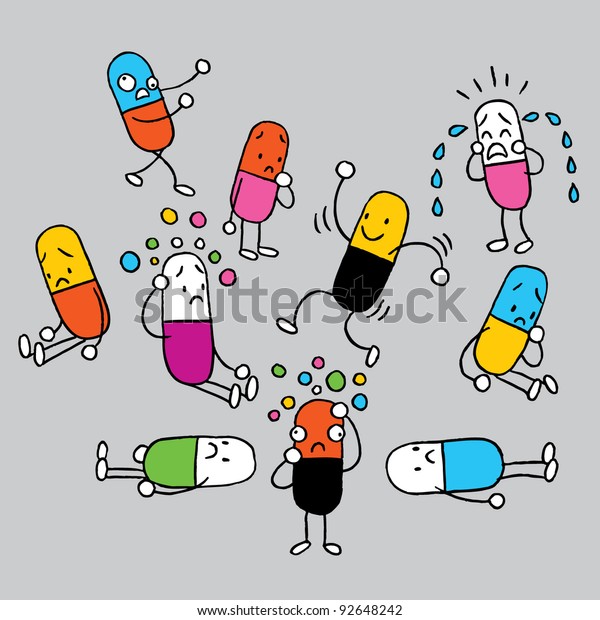 Cartoon Pills Stock Vector Royalty Free 92648242