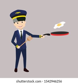 Cartoon Pilot Flat cartoon Illustration